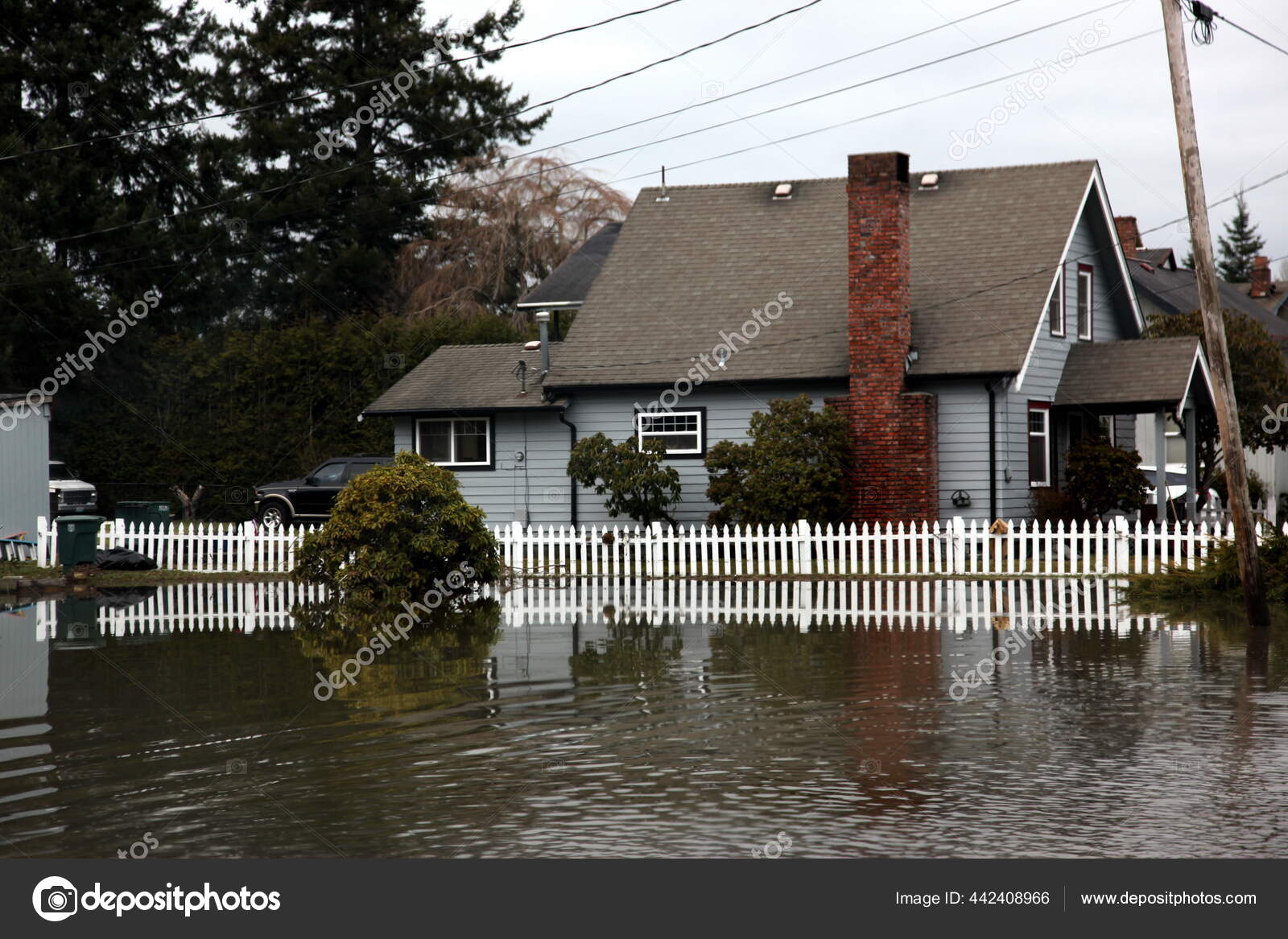 Flood at Seattle district, USA